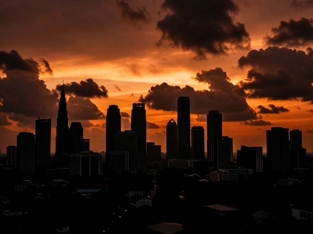 Jakarta Sudirman skyline at dusk