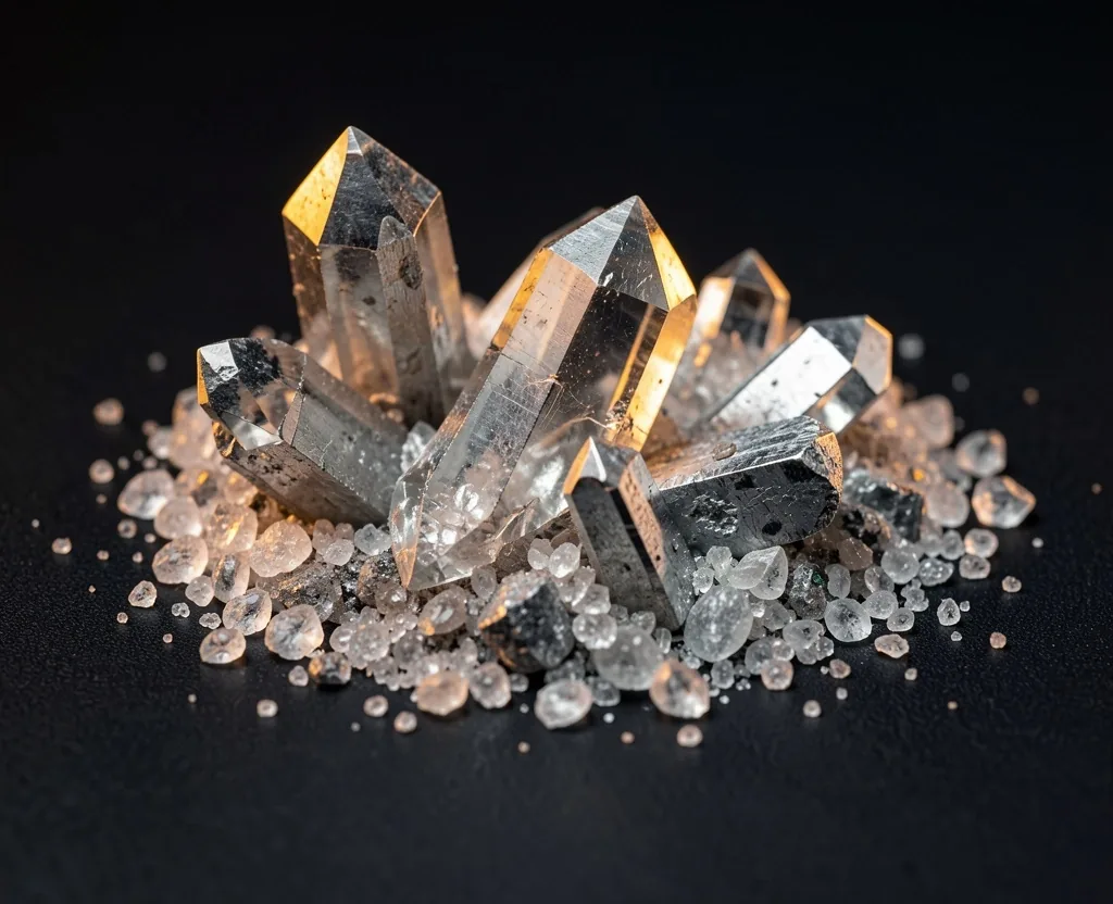 Macro photography of mineral crystals